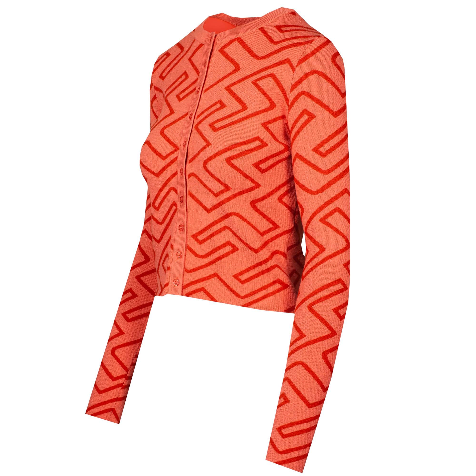 J Lindeberg Odessa Ladies Golf Cardigan Faded Rose Bridge Monogram